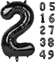 Vista 15 de Globos con números con estampado de vaca, globos de 40 pulgadas del número 0-9 (cero-nueve), globo de vaca para suministros de fiesta de cumpleaños