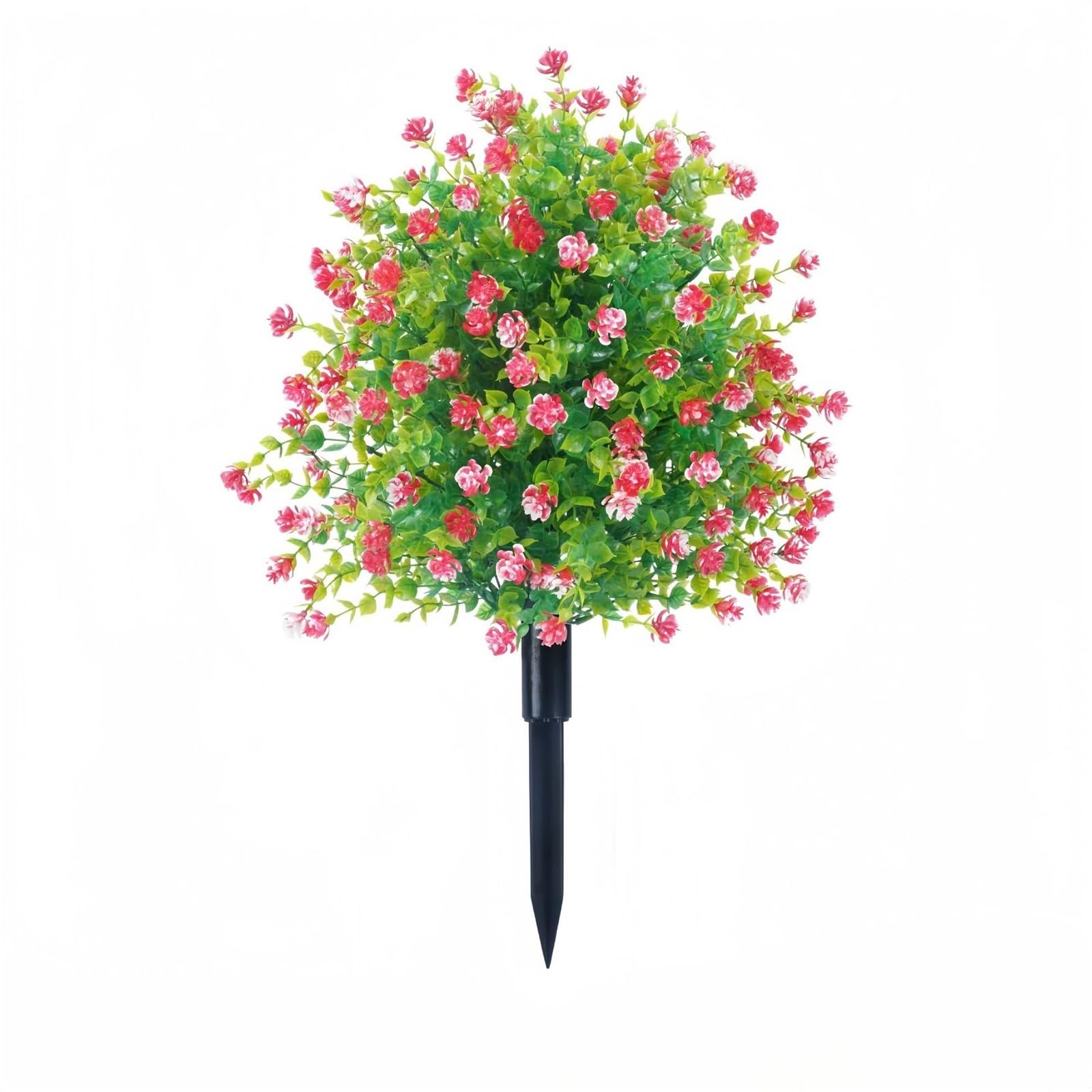 Wbcdxcbb Pink Simulation Camellia And Eucalyptus Leaf Ground Insert Artificial Flowers Fake Plants For Outdoor Garden Decoration 1Pcs(Pink)