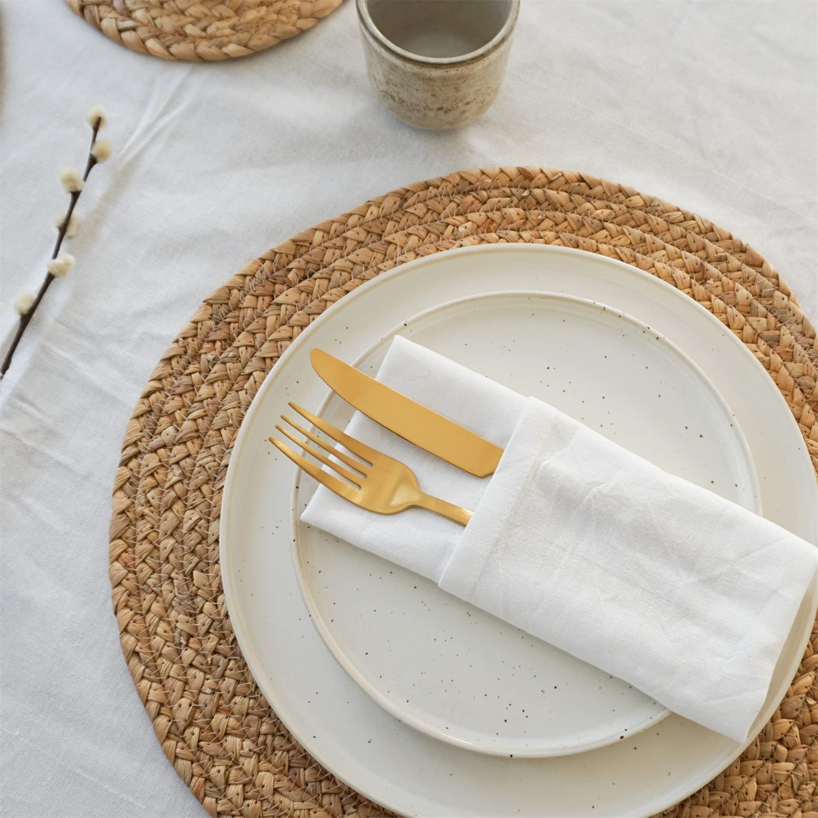 Zeller 27033 Place Mat Water Hyacinth Diameter 38 cm Natural, ca. diameter 38 cm - Image 3