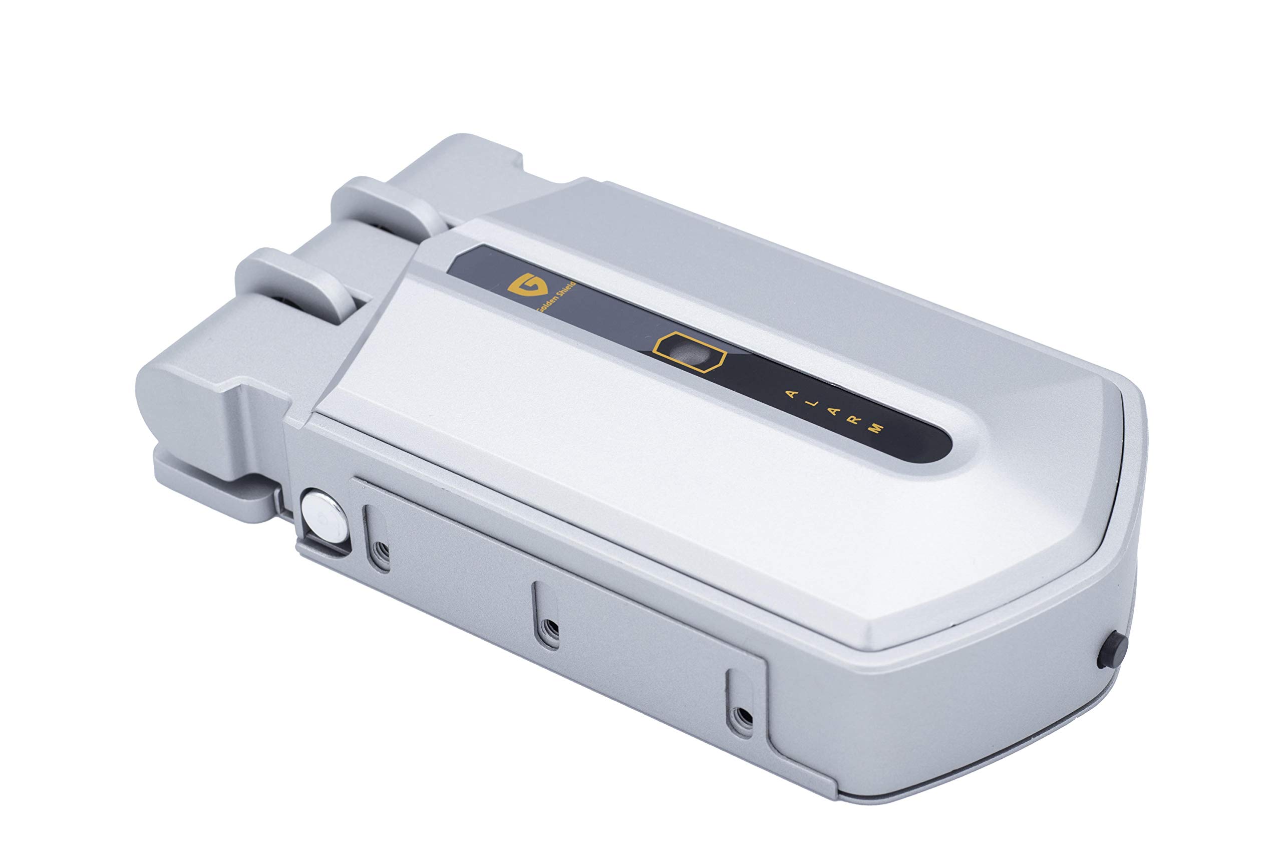 Golden Shield Alarm - Cerradura de Seguridad Invisible con Alarma y 2 mandos incopiables