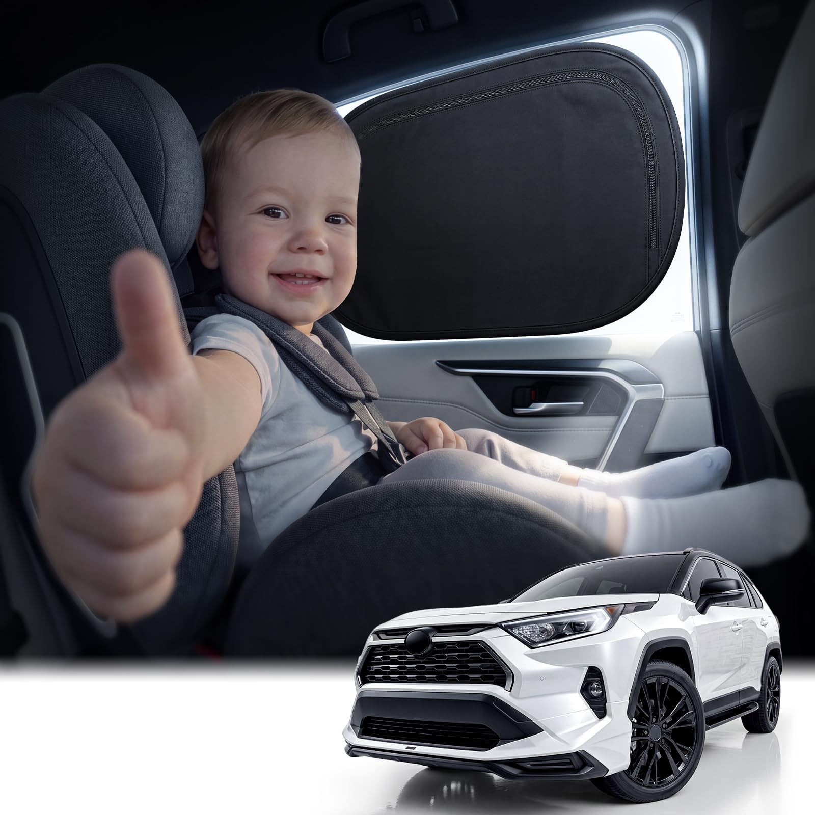 Photo 1 of Nmoiss 2-Pack Car Window Shade Small [Enjoy Sun Protection & Driving Safe]