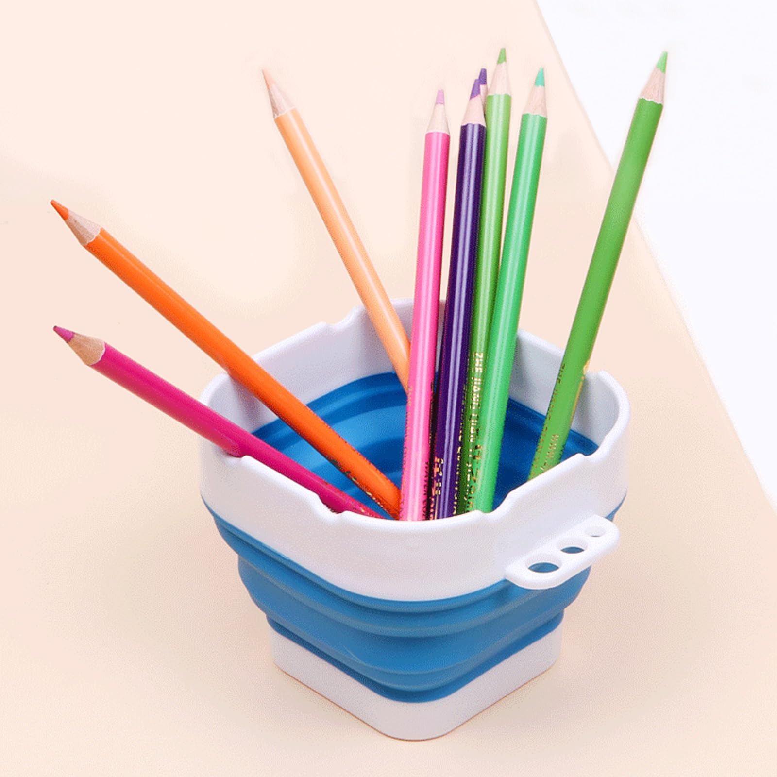 Nettoyeur de pinceaux pour peinture acrylique, aquarelle et peintures à base d'eau - Bassin pliable avec support - Design élégant et tendance