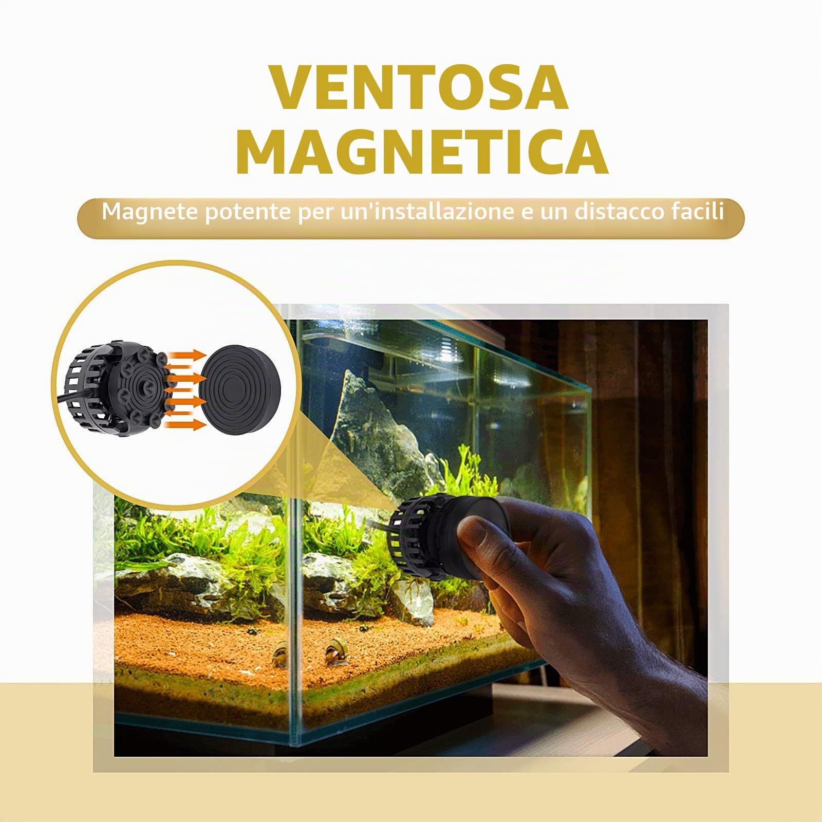 hygger Mini pompa a onda per acquario, pompa DC magnetica con regolatore LED, Wave Pump, pompa di circolazione 6000 L/H, Wavemaker per flusso dell'acquario, pompa di flusso, per acqua dolce e salata