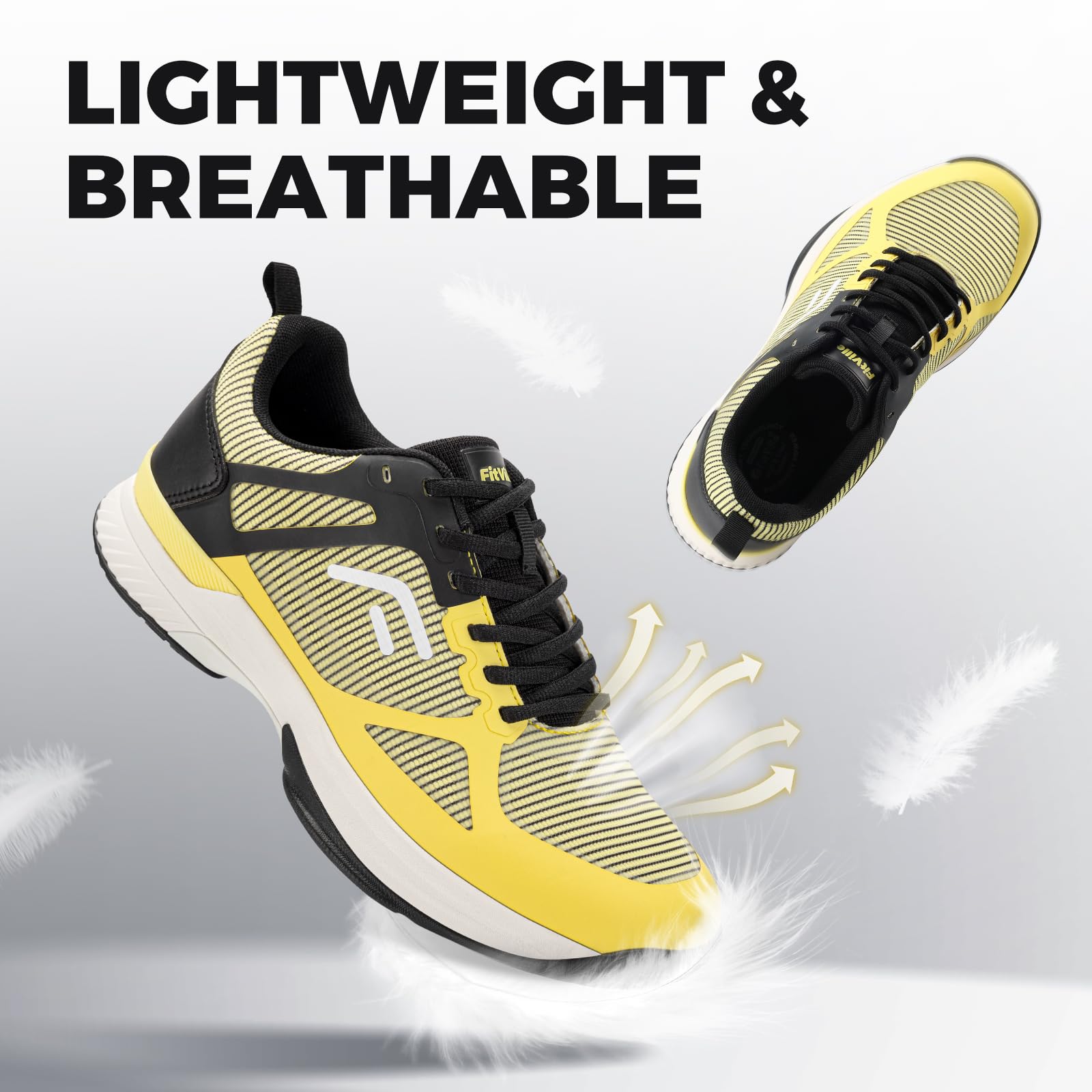 FitVille Herren Tennisschuhe Extra Weit Sportschuhe rutschfeste Hallenschuhe Atmungsaktive Badminton Schuhe Bequeme Sneaker