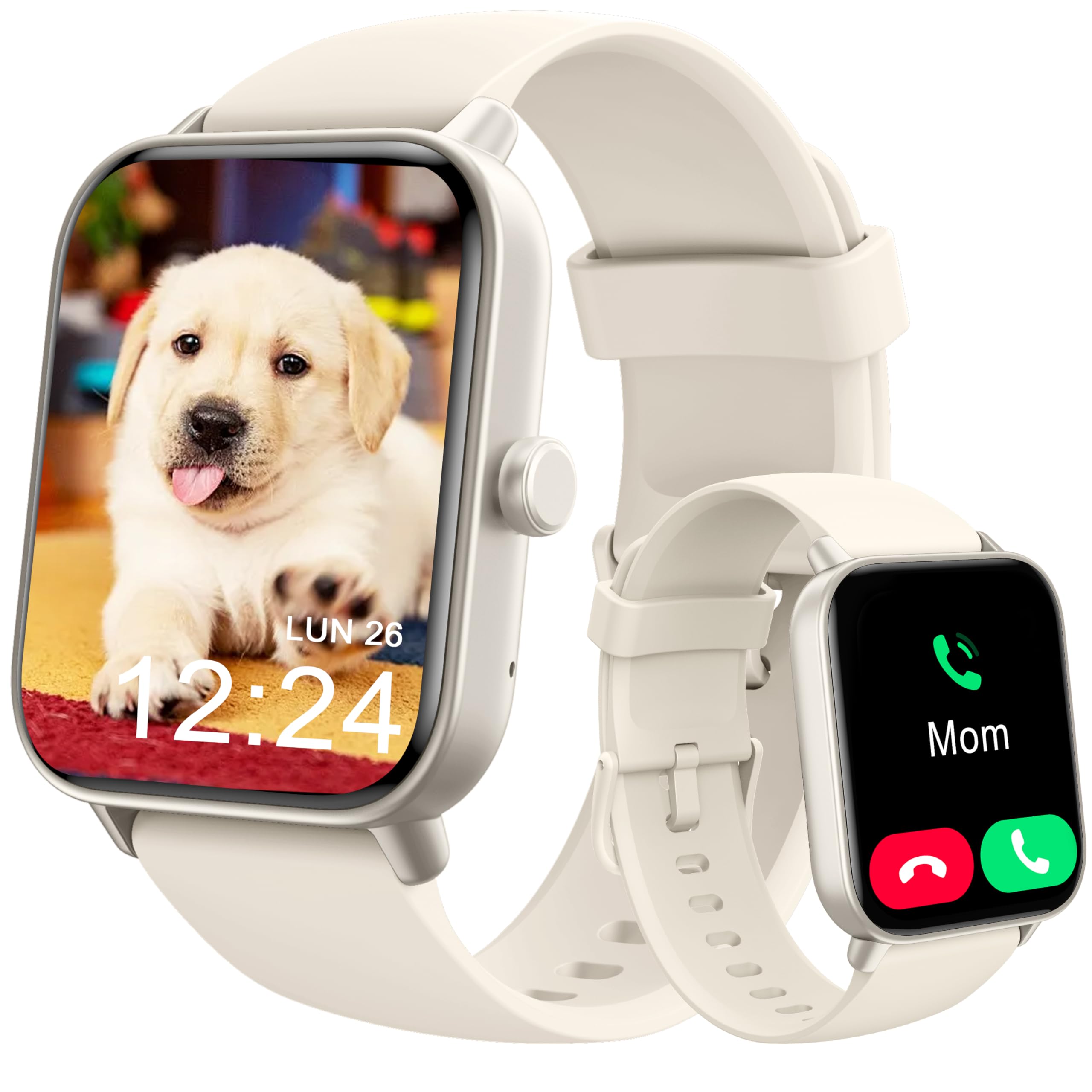 KALINCO Smartwatch per Bambini, Orologio Chiamate, Assistente Vocale, 100+ Sports, Gestione della Salute (Sonno, Frequenza Cardiaca, SpO2, Pressione), Lettore Musicale, Sveglia