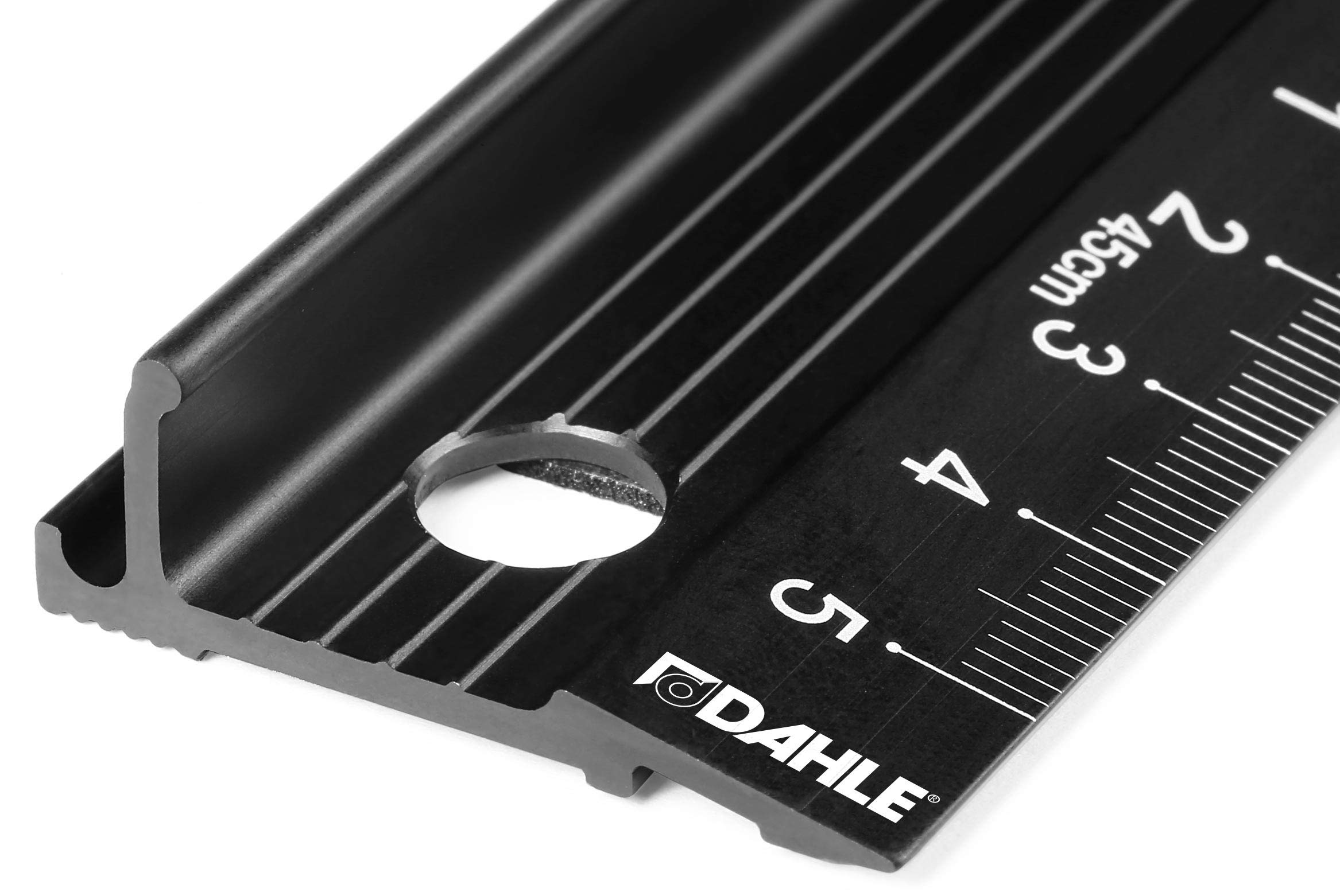 Dahle 10684 linijka tnąca (45 cm, z aluminium, wysoka listwa uchwytowa, antypoślizgowa) czarna