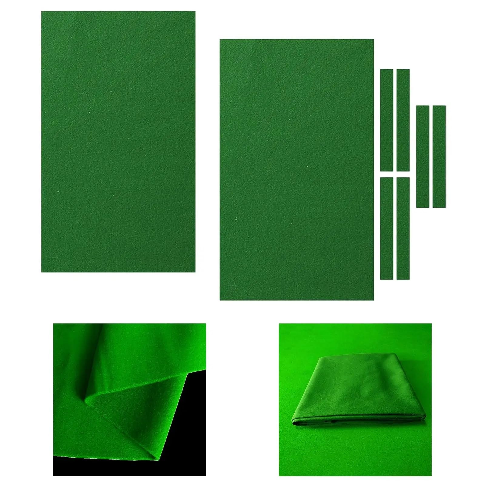 Panno da Biliardo Professionale Multifunzionale Verde 9 Piedi x 5 per Club(with Edge Cloth)