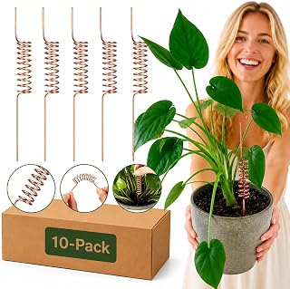 JETO 10 Pack 7.6g Copper Garden Stakes for Electroculture Gardening | Copper stakes boost growth, deter pests & condition soil. Multi-packs for pots, beds, flowers, herbs & veggies