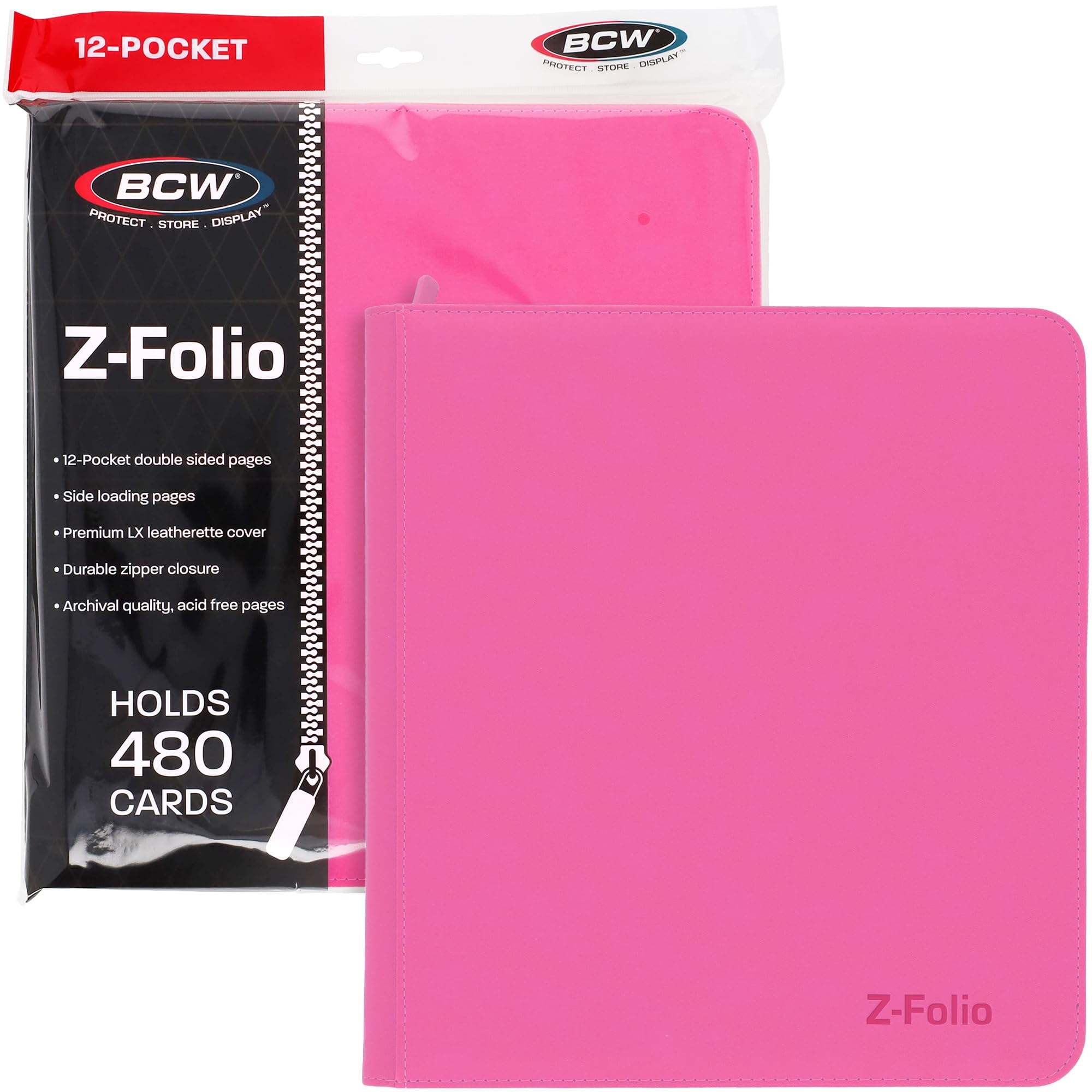 BCW 12 Pocket Z-Folio LX Game, Pink