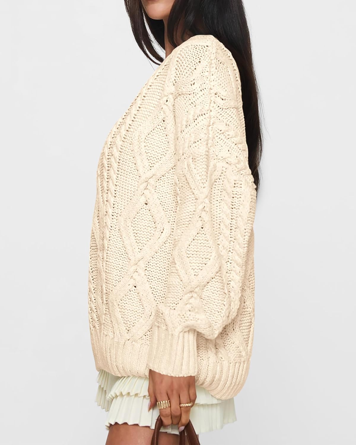 BTFBM Casual Women Long Sleeve Sweater 2026 Fall Ribbed Knit Pullover Loose Crewneck Cable Sweater Jumper Tops - Image 5