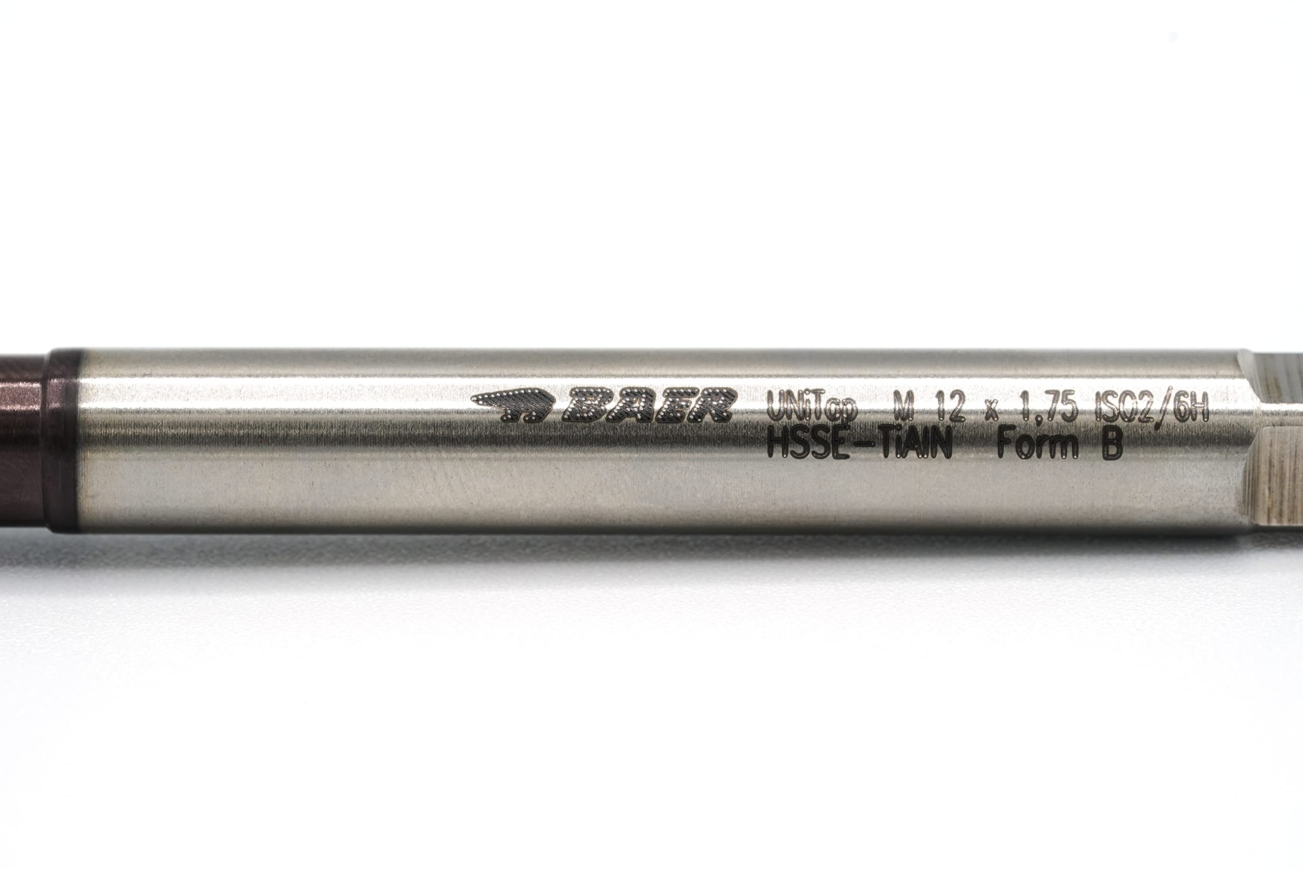 Baer Maschinengewindebohrer UNiTap HSSE TiAIN M12 Form B Gewindeschneider - Größe M 12 x 1,75 - DIN 376 Maschinen Gewinde Bohrer - Gewindebohrer Gewindeschneid Profi