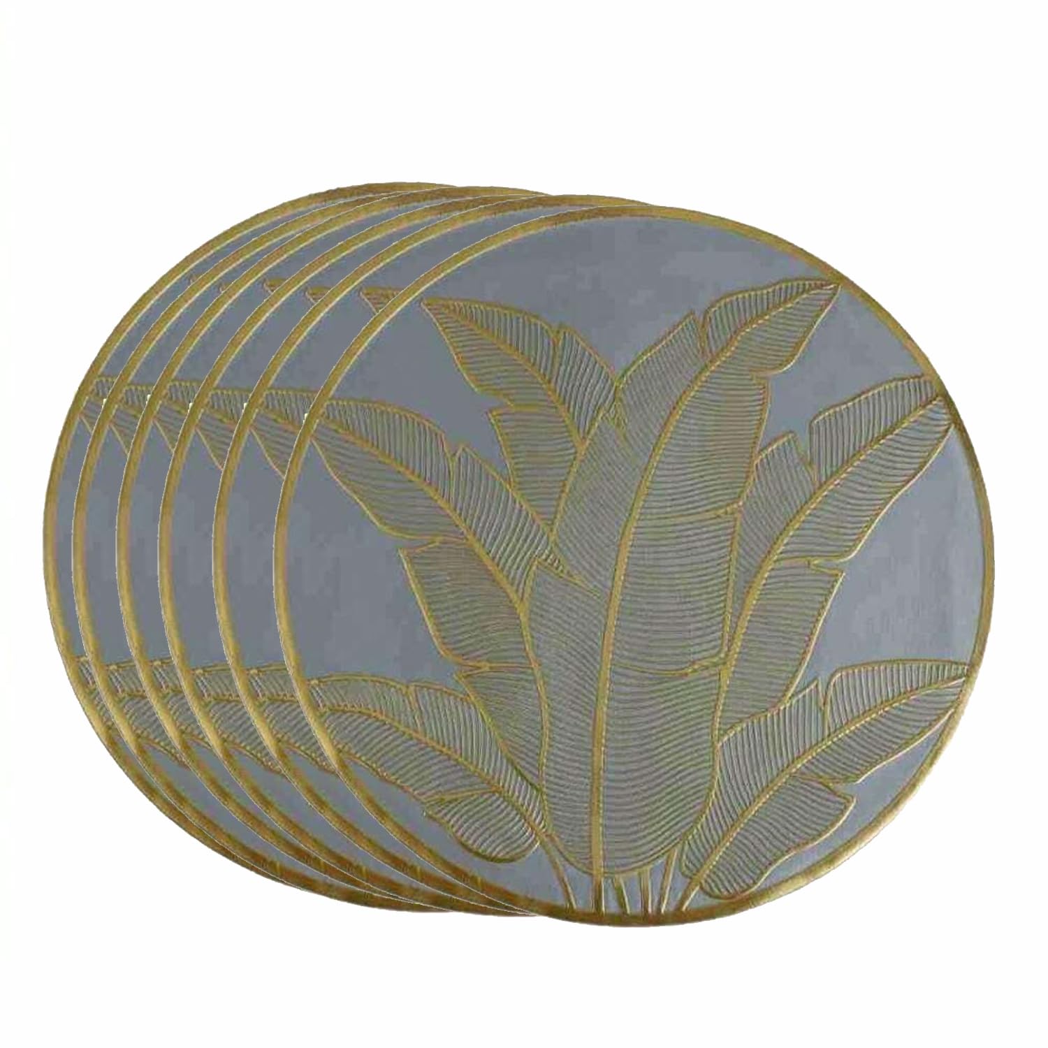 TIED RIBBONS PVC Round Table Mat Placemats for Dining Table Kitchen Mats Non-Slip Heat Resistant Wipeable Washable Outdoor Indoor (15 inch x 15 inch), (Pack of 6, Golden) (B0DHPF8KM8) Amazon Price History, Amazon Price Tracker