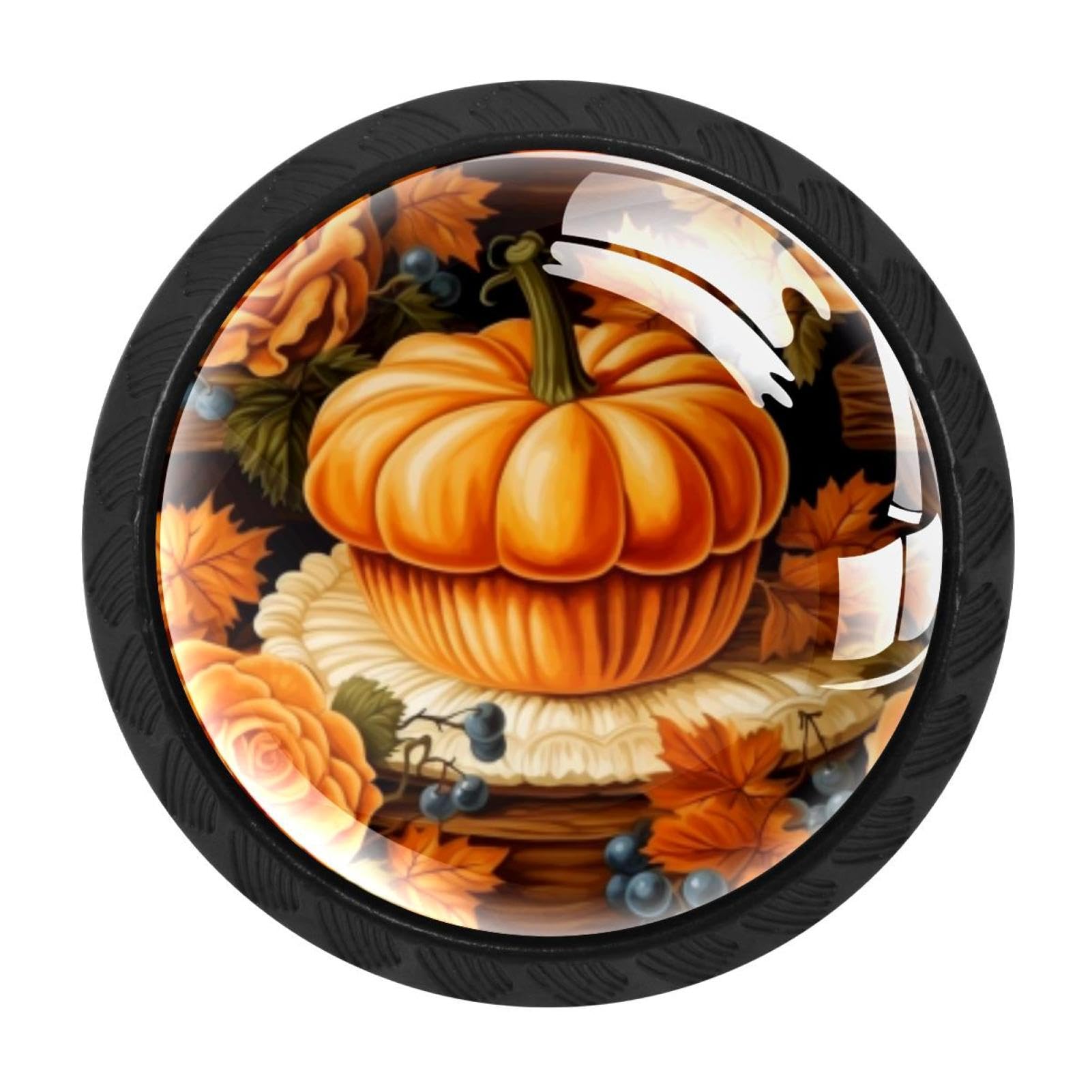 CHENZZZZ Thanksgiving Pumpkin Cabinet Knobs 4 Pieces Drawer Kitchen Cabinets Dresser Cupboard Wardrobe Unique Pulls Handles