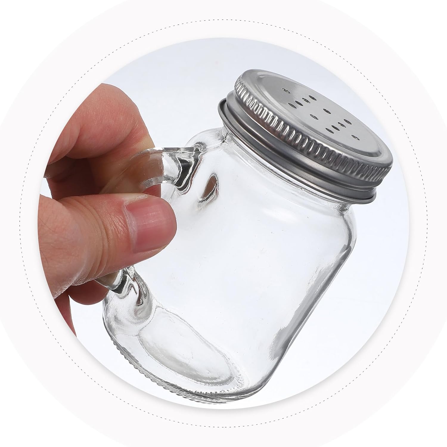2 Pcs Mini Glass Condiment Bottles 120ml Mason Jar Salt and Pepper Shakers Kitchen Seasoning Dispensers for Home Cooking
