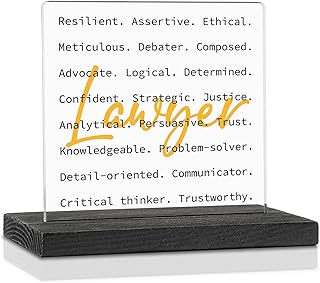 Lawyer Office Desk Sign, Inspirational Attorney Appreciation Gift for Legal Professionals, Law Firm Partners, Paralegals Judges, Motivational Law Office Desktop Display Decor Sign Plaque VA25