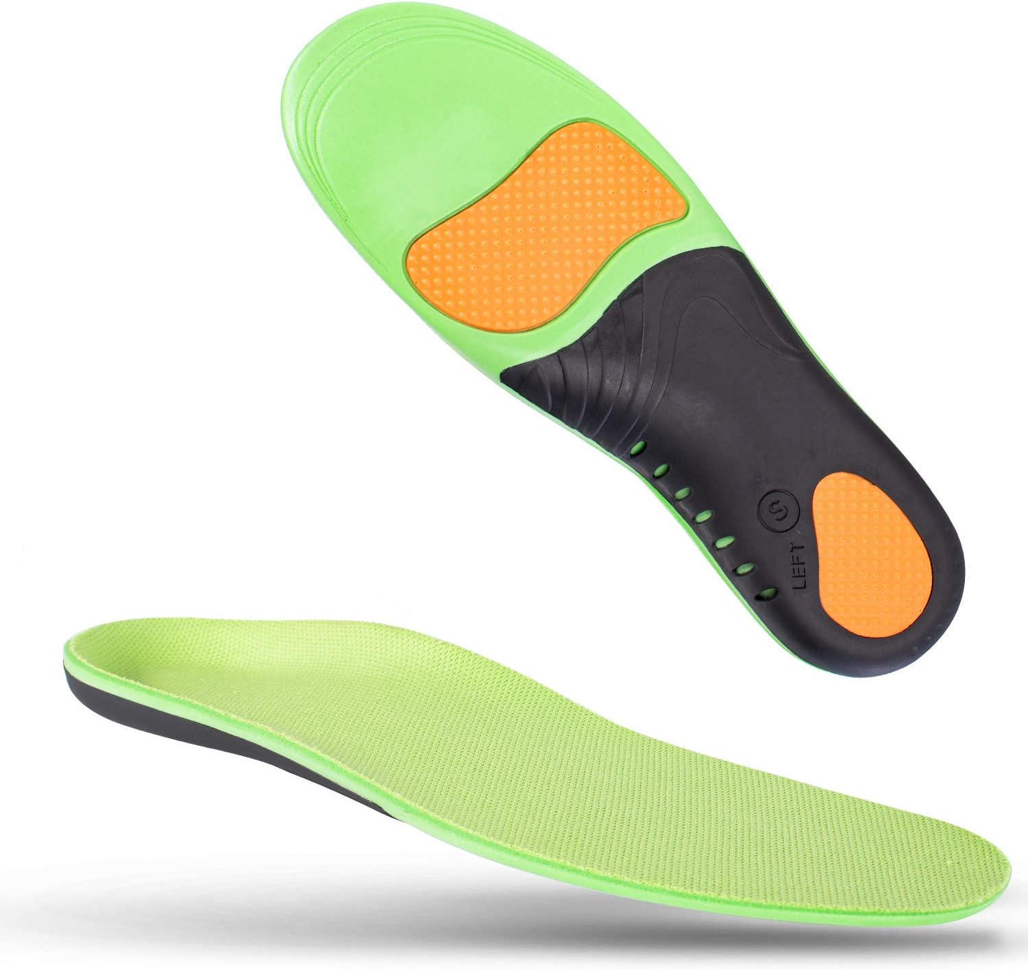 Arch Support Orthotic Insoles Plantar Fasciitis Professional Arch Pain Flat Feet High Arch Orthotic Insoles ((1pair) S Size (M 6-8 / W 7-9) (10.24"), Green)