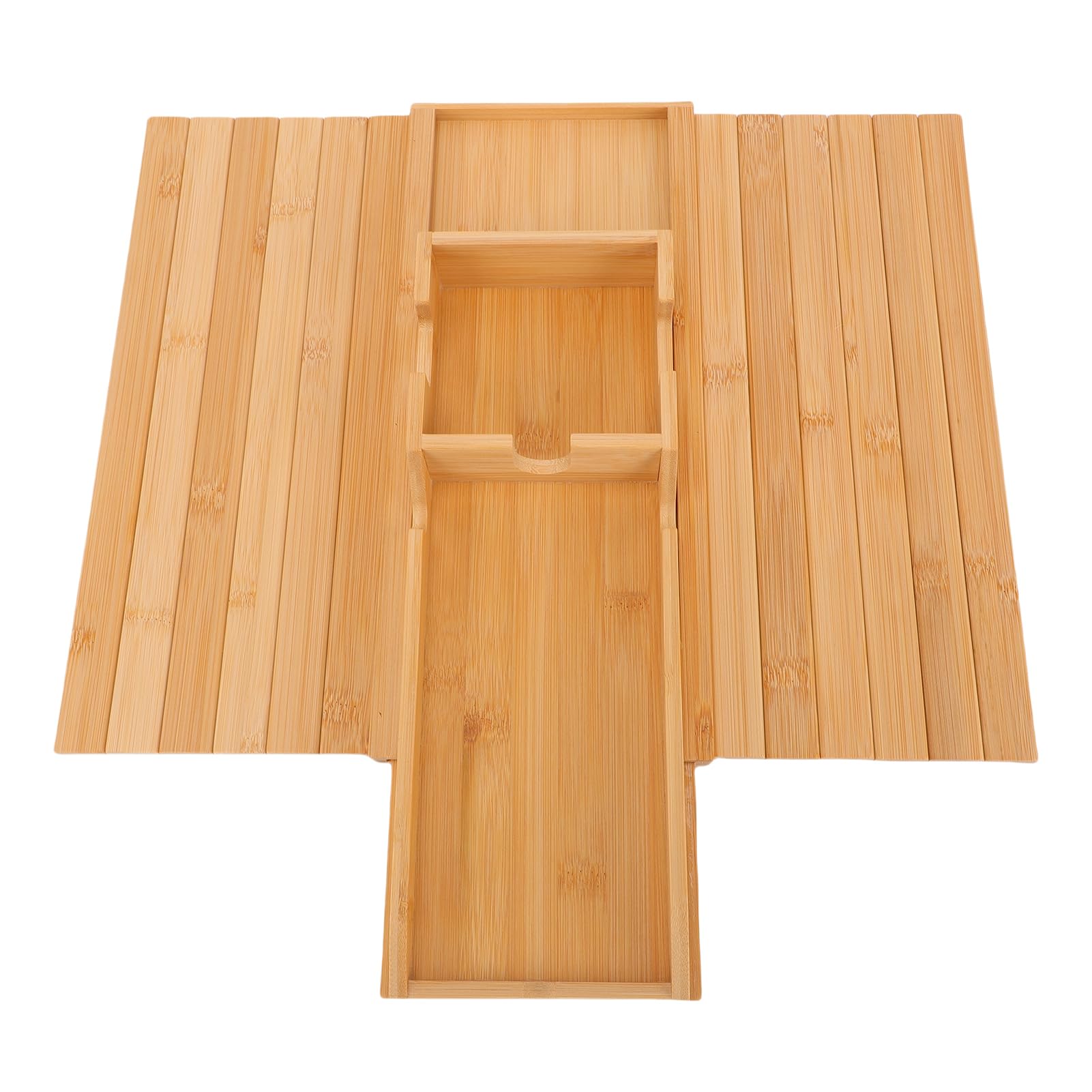 Bandeja para reposabrazos de sofá, bandeja plegable para TV con portavasos extraíble, mesa auxiliar antideslizante para teléfono Drin y aire acondicionado (color madera)