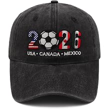 Soccer Hat 2026 Soccer Cap&ndash;USA, CAN, MEX Embroidered Baseball Cap,Soccer Fan Gifts Accessories Decorations for Men