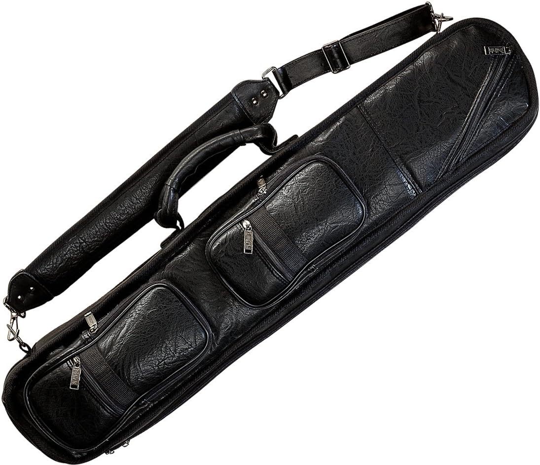 Lucasi LC3 4x8 4B8S Black Leatherette Soft Pool Cue Case with Large Pockets