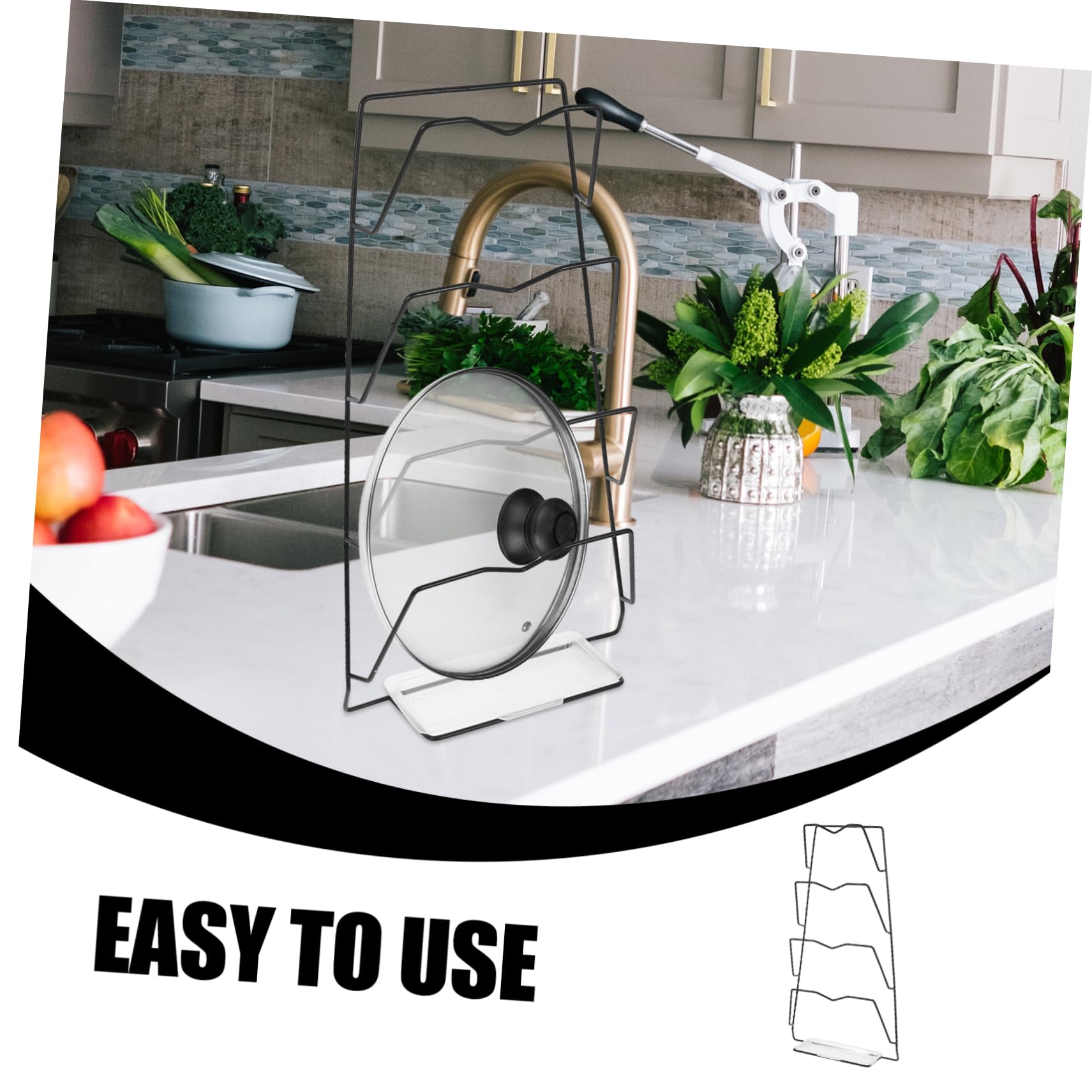 COLLBATH Wandmontierter Deckelhalter aus Eisen und Silikon, 1 Satz