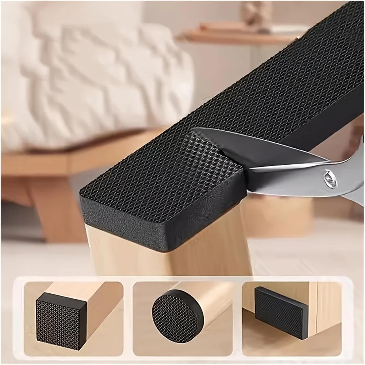 Black Chair Foot Pads 1 Roll - Thick Anti-Slip Noise Reducers | Wear-Resistant Furniture Protectors for Table/Chair Mute Pads(Thicken 1 Roll)