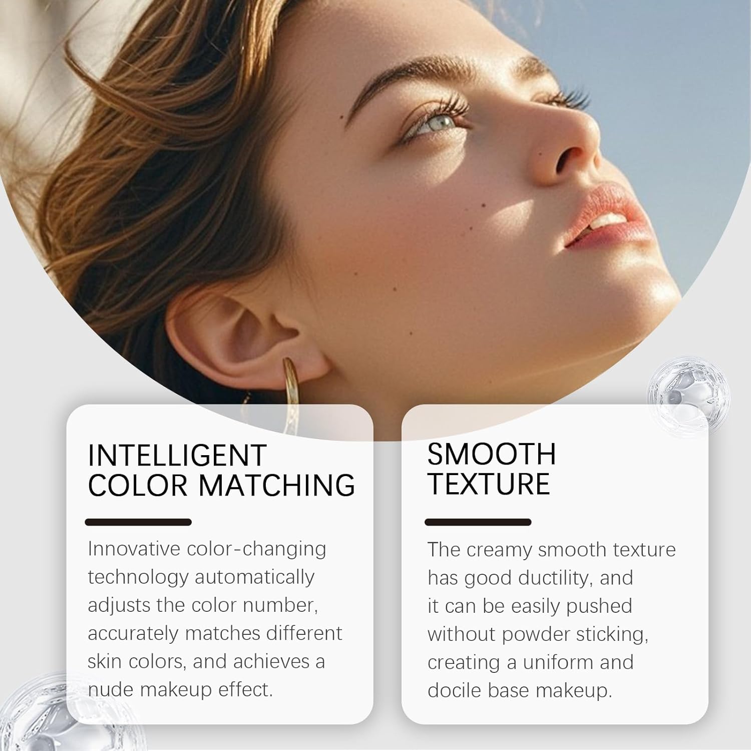 Color Changing Foundation Stick, Portable Travel Size Cover Cream Stick, Medium to Full Coverage Cream Stick Hydrating Makeup (Ivory White) - Image 2