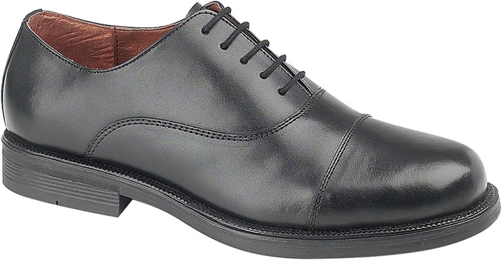 Boys Leather Capped Oxford Cadet Lace up Smart School Formal Shoes Size 3-6