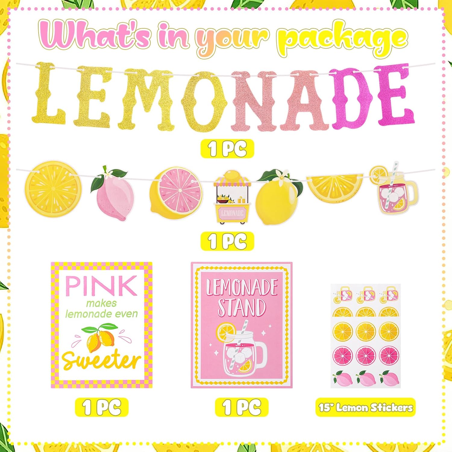 Lemonade Stand Supplies, 2 Pack Lemon Kids Aprons with Pockets image 4