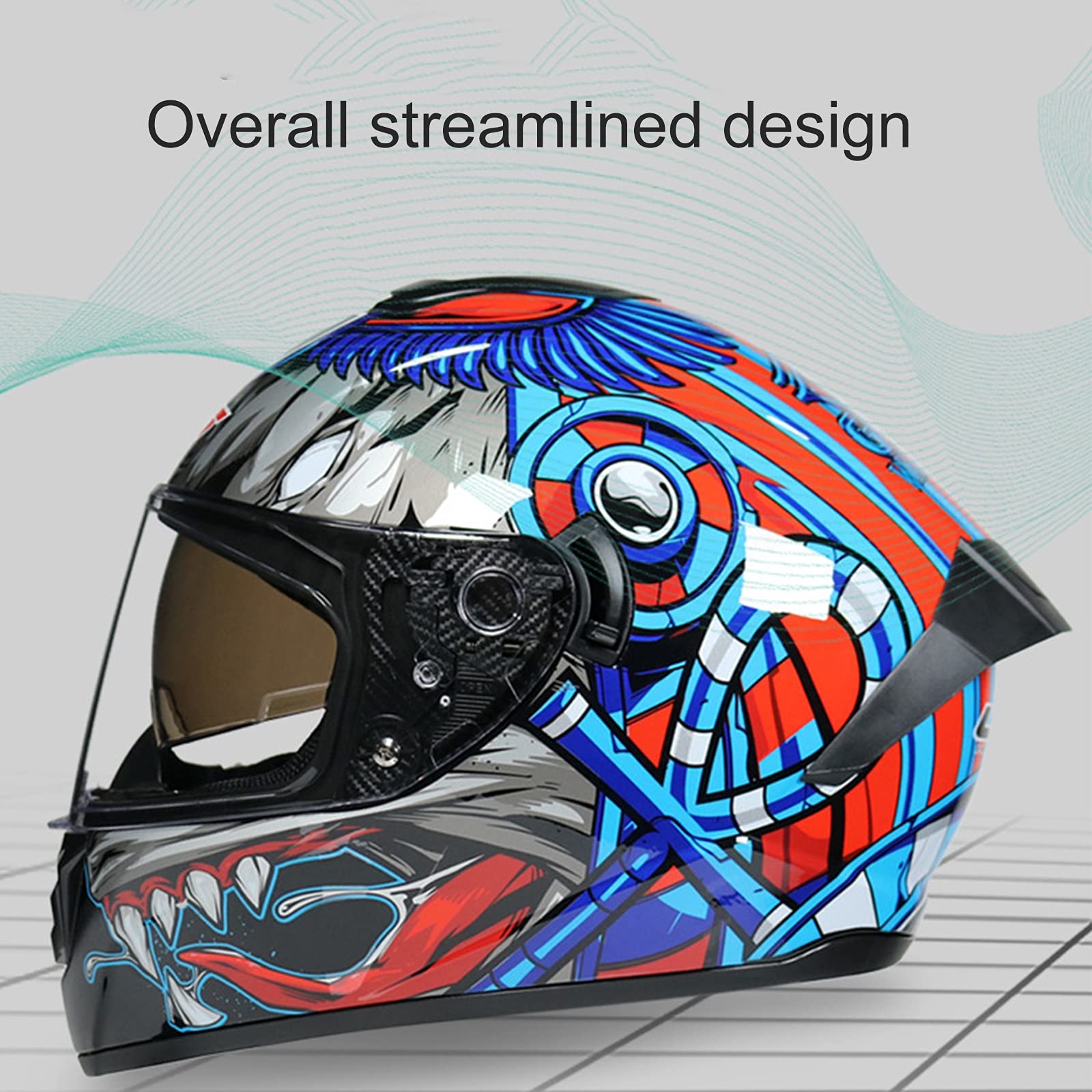 Generic Casco Moto Integrale Caschi Moto Modulare Apribile