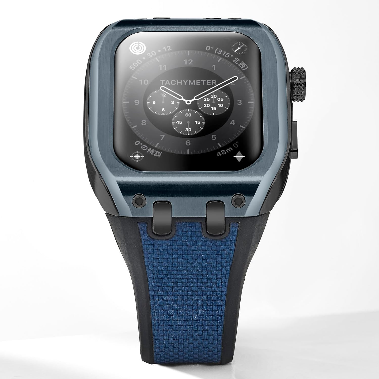 Humble Rich WBB0290-044 Sports Apple Watch Case 45mm Series 9/8/7 Compatible with Recycled Stainless Steel Case Blue Band Unisex