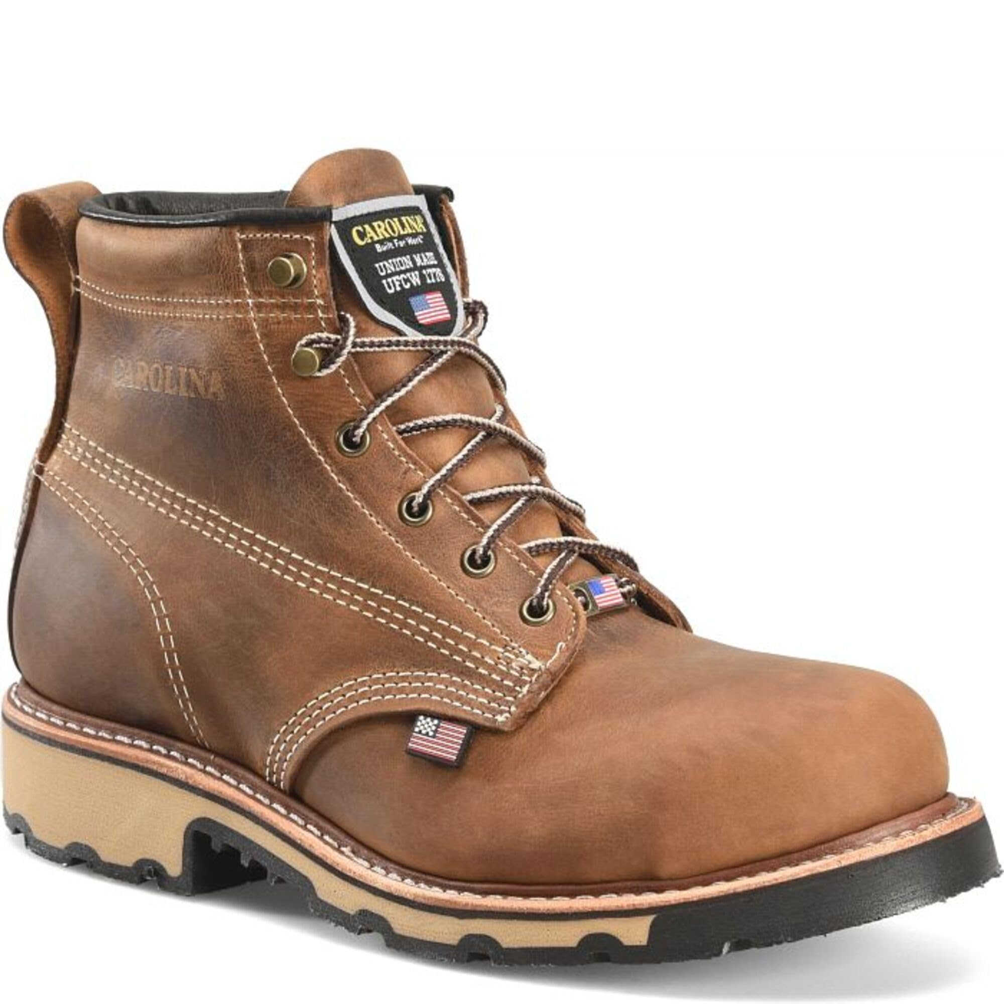 Carolina Ferric Usa 6" Steel Toe Work Boot Men Work Boots Steel Toe Electrical Hazard Slip Resistant Leather Safety