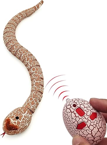 Vista 13 de Tipmant Juguete de animal a control remoto realista de serpiente a control remoto para gatear, eléctrico electrónico, funciona con pilas, honrado