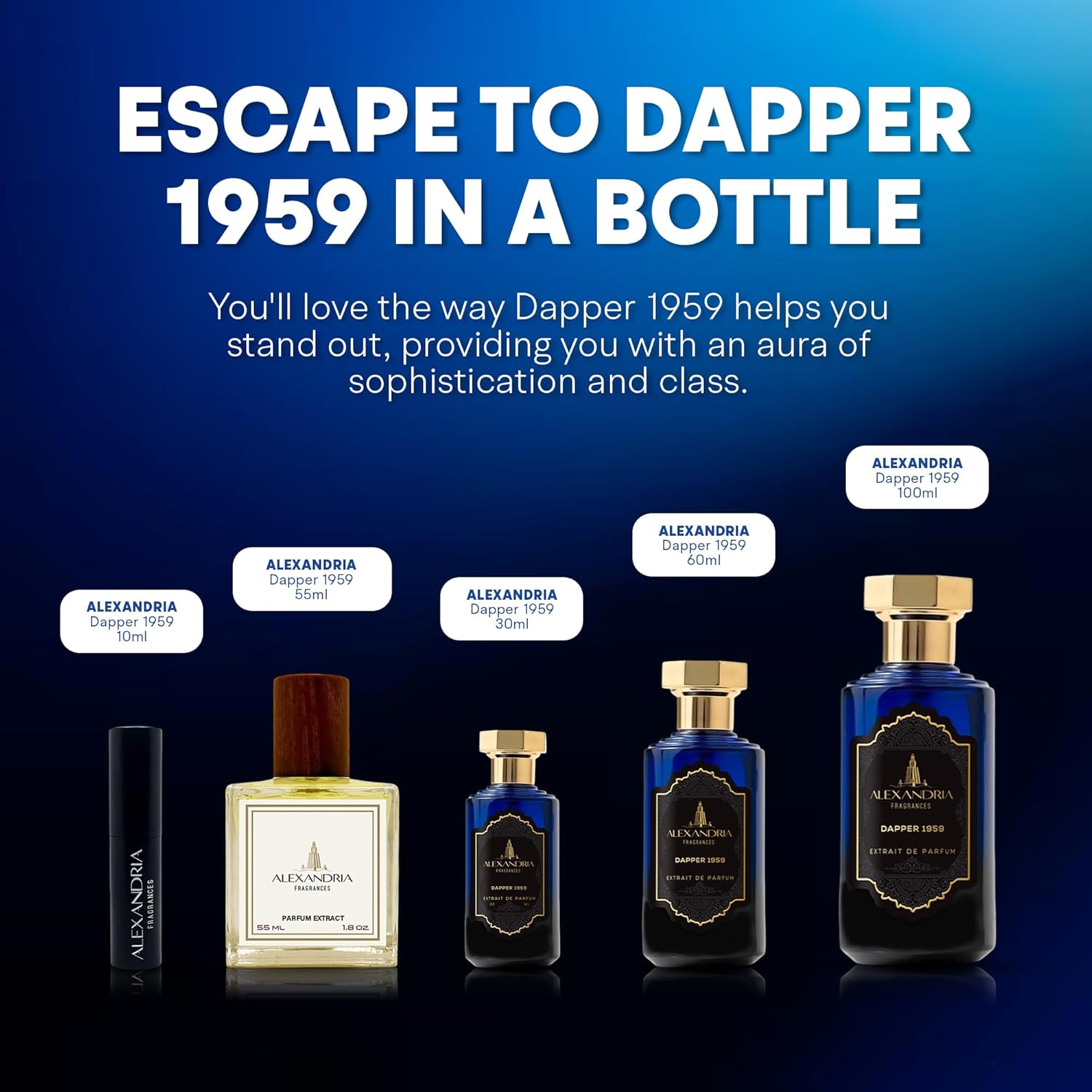 Alexandria Fragrances Dapper 1959 Eau De Parfum for Men - Long Lasting Luxury Perfume with Sicilian Citrus, Lemon Verbena, Lavender, Pepper & Star Anise - Elegant Everyday Cologne for Men - 60ml