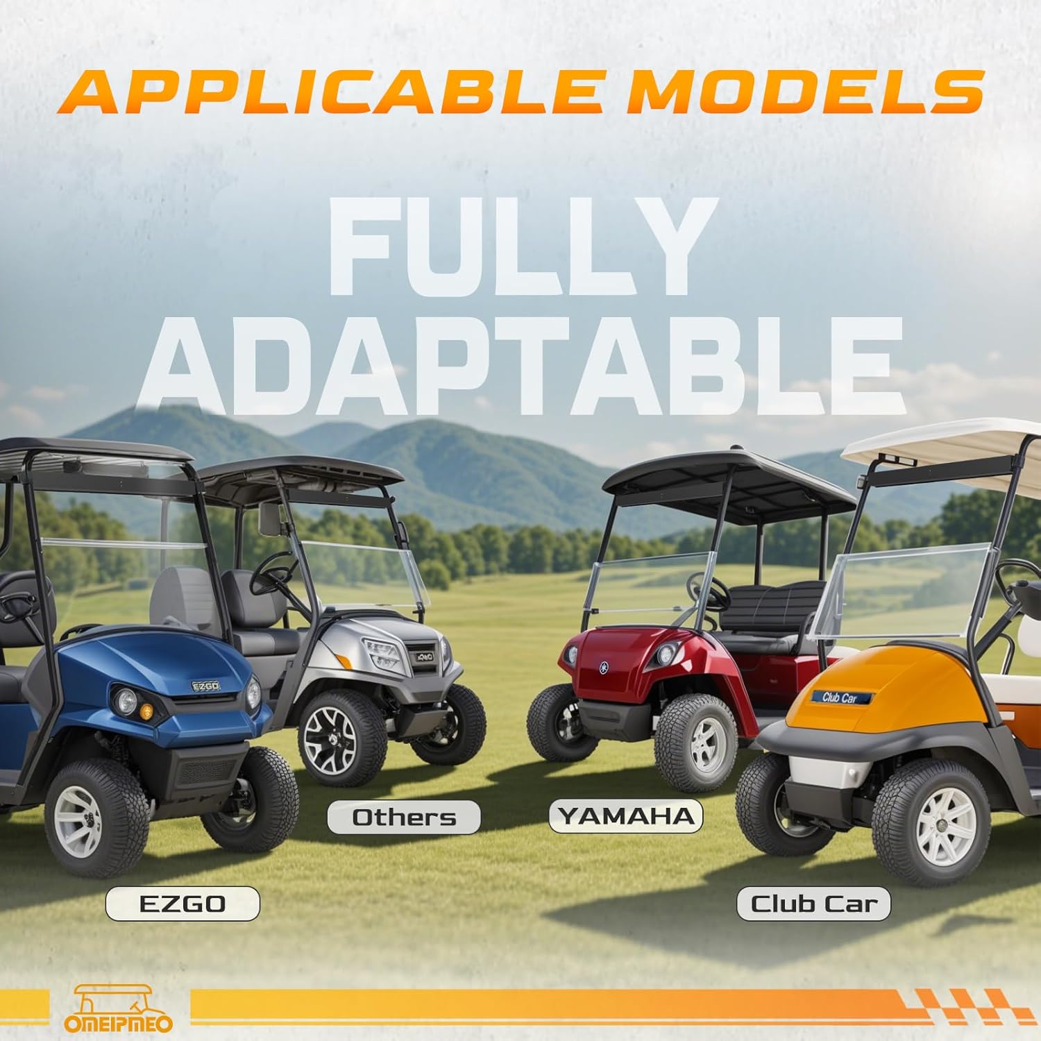 Universal Golf Cart 4 Panel Mirror, Wide Angle Rear View Mirror for YAMAHA, Club Car, EZGO, Golf Cart Mirrors Eliminate Blind Spots, High-Definition Vision, Anti-Shake