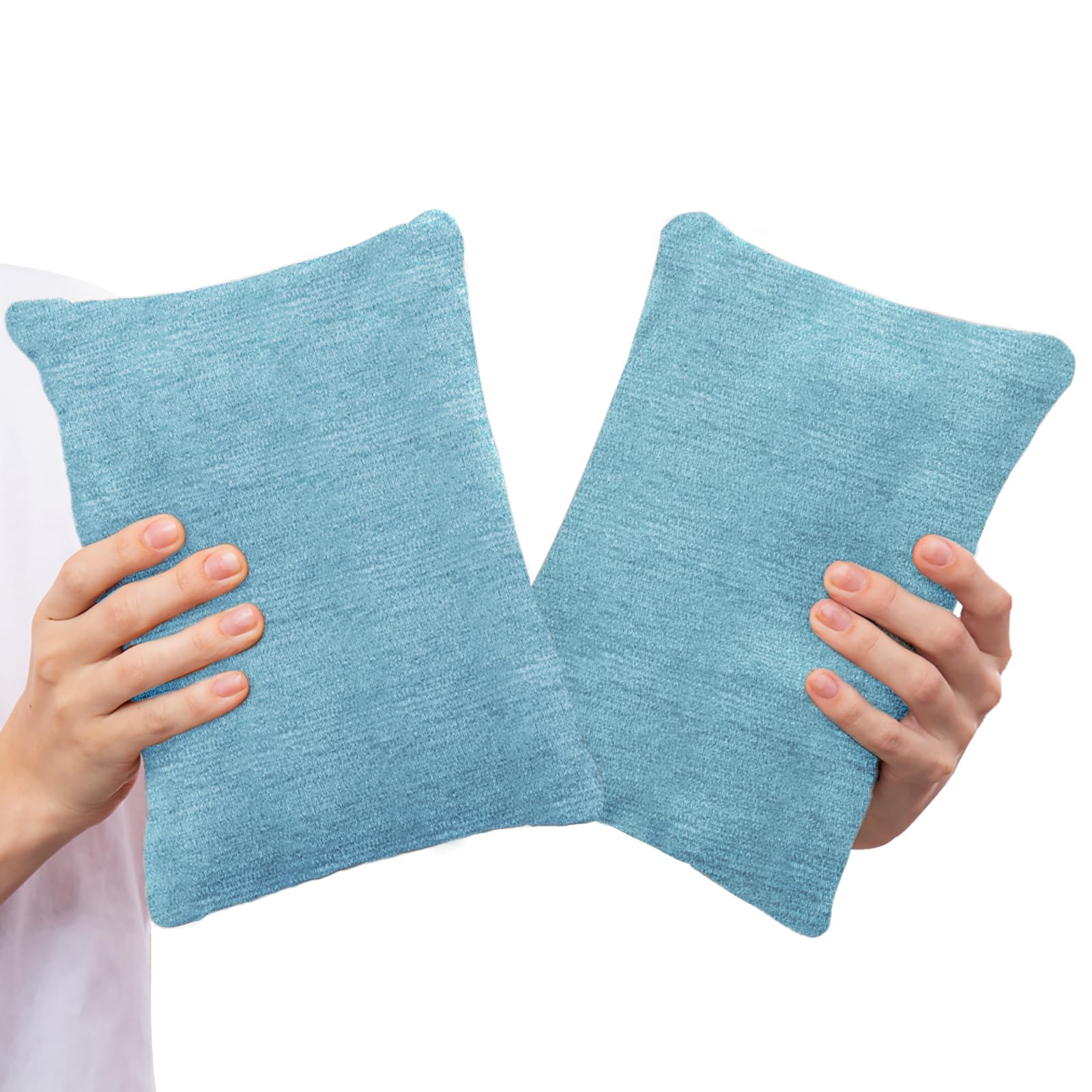 1 MIDDLE ONE 2 Pack Small Pillow, Cooling Memory Foam Mini Pillow 11 X 7 Inches for Sleeping, Travel, Nap and Neck, Knee, Lumbar Support, Tiny Pillow Cushion for Pet, Dogs (Blue)