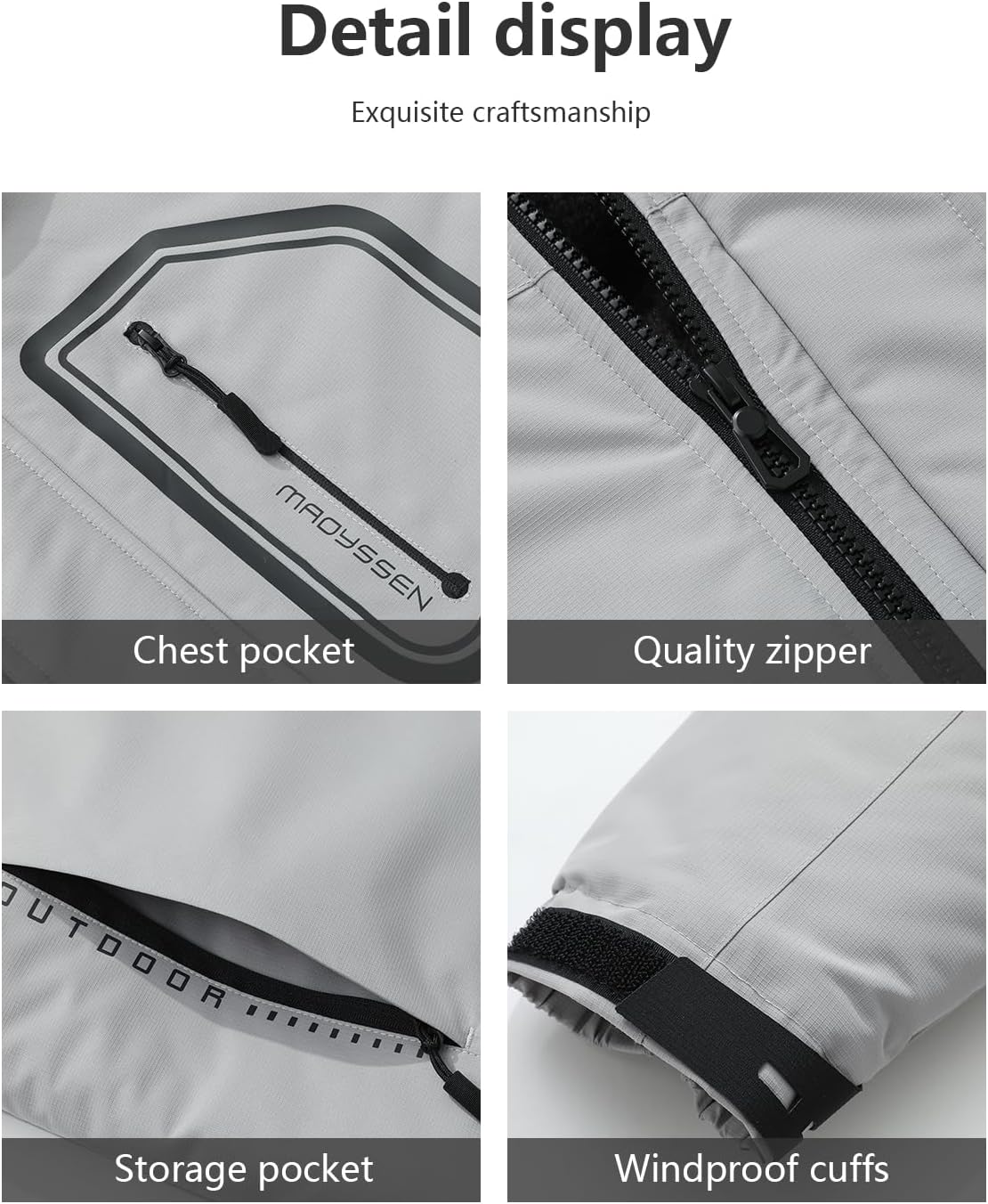 Men's waterproof ski jacket fleece lined warm winter hooded snow jacket windproof mountaineering ski windbreaker - Image 5