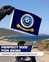Vista 7 de AGAS - Bandera azul marino para motocicleta retirada, 6 x 9 pulgadas, poliéster de punto impreso de doble cara, bordes de doble costura, bandera