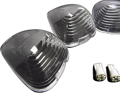 Miniatura 3 de VMS Racing 5 cubiertas de luces de techo CAB en transparente CRL 264142CL con (bombillas LED súper blancas) compatibles con Ford F250 F350 F450 F550