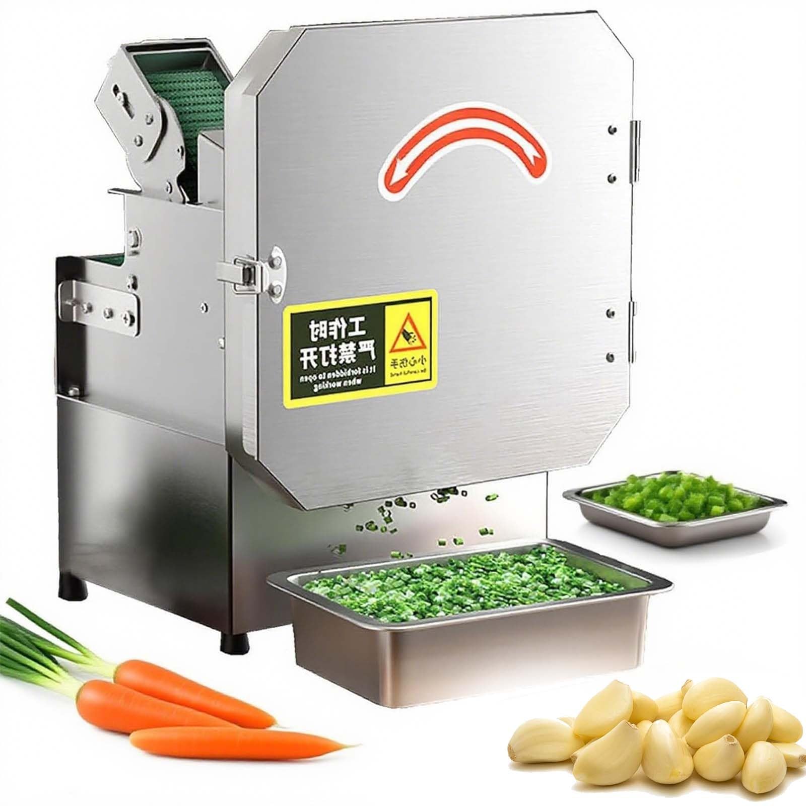 Picadora De Verduras Y Cebollas Eléctrica 300W, Cortador Comercial 150-300kg/h, Grosor Ajustable 1.5-35mm, Máquina Procesadora De Alimentos Para Hogar Restaurante Hotel