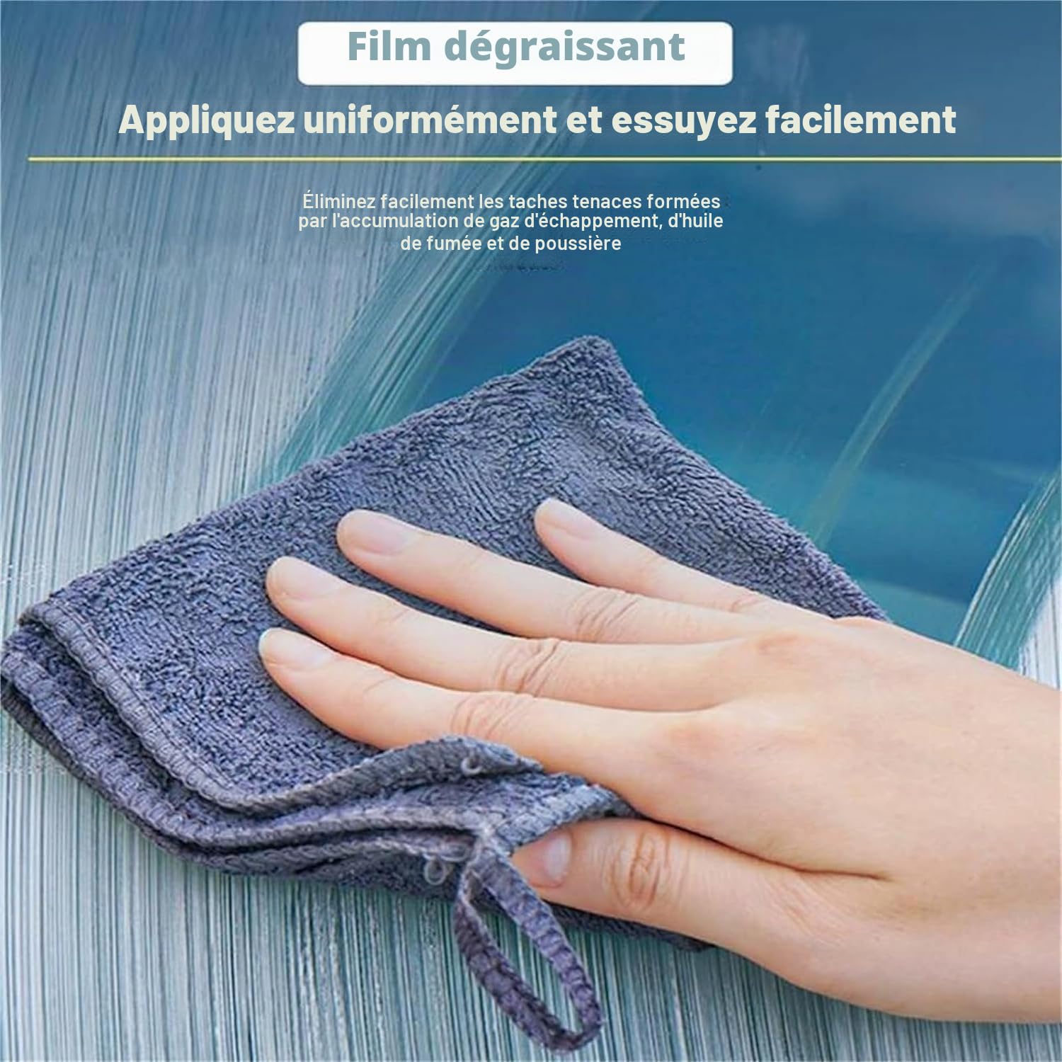 Nettoyant pour vitres en émulsion de film d'huile Sopami, spray de revêtement de voiture Sopami, spray de polissage de cire de voiture Sopami rapidement (Lait+Spray)