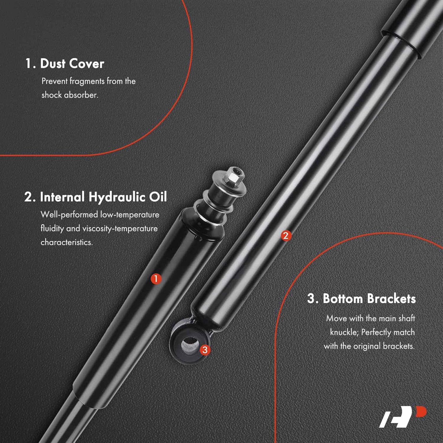 A-Premium Rear Pair (2) Shock Absorber Compatible with Toyota RAV4 1996-2005, Driver and Passenger Side