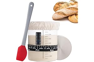 Artisan Bread Baking Essential: Sour Dough Starter Glass Jar Kit with Wide Opening
