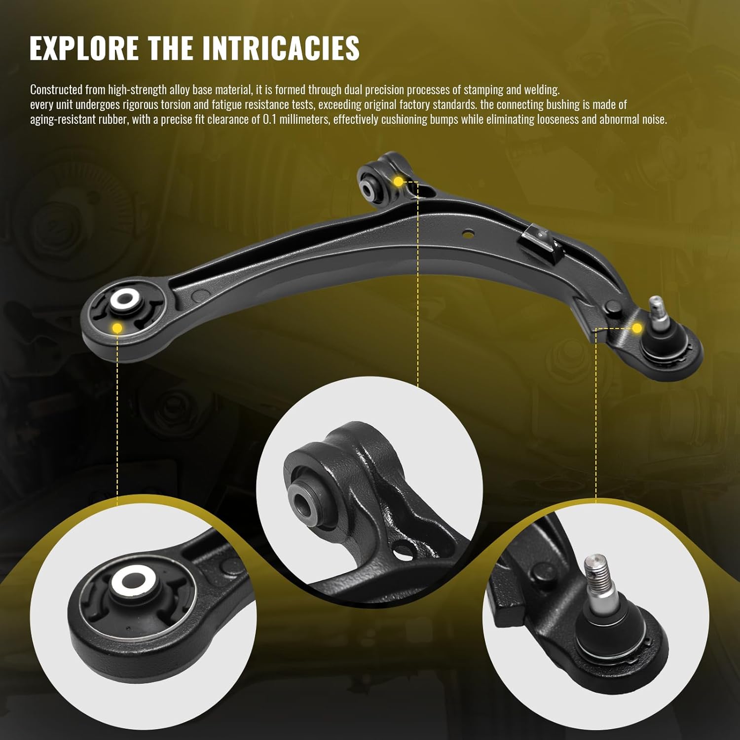 TUCAREST 10Pcs Suspension Kit Fit For 2011-2017 Ho-nda Odyssey, 2 Front Lower Control Arm with Ball joint + 4 Outer Inner Tie Rod + 2 Sway Bar + 2 Boots [# K622002 K622210 K750304 ES800333 EV800909]