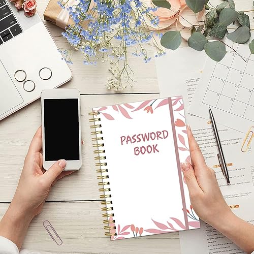 Miniatura 7 de Libro de contraseñas simplificado con pestañas alfabéticas, cuaderno de bolsillo pequeño para guardar contraseñas para computadora y sitios web, 5 x