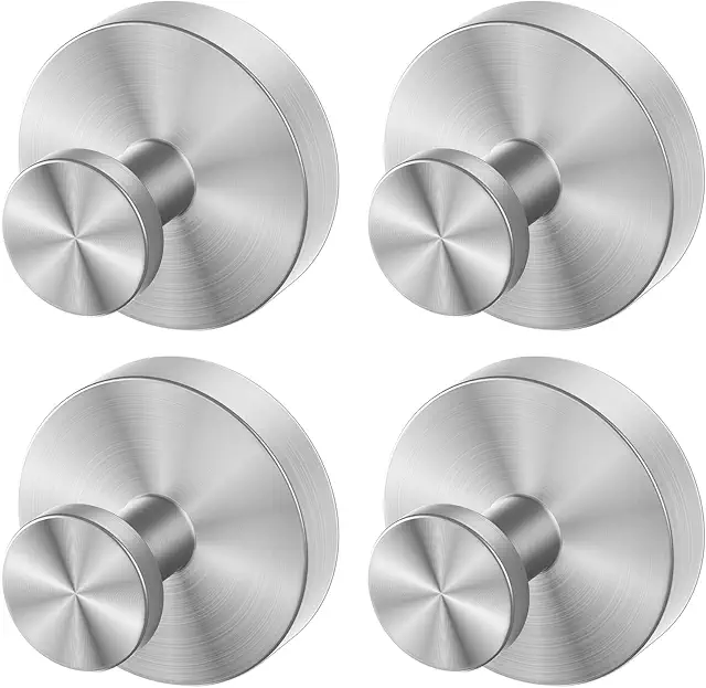 4 Crochets Ventouse Réutilisables pour Cuisine et Salle de Bain - Argent