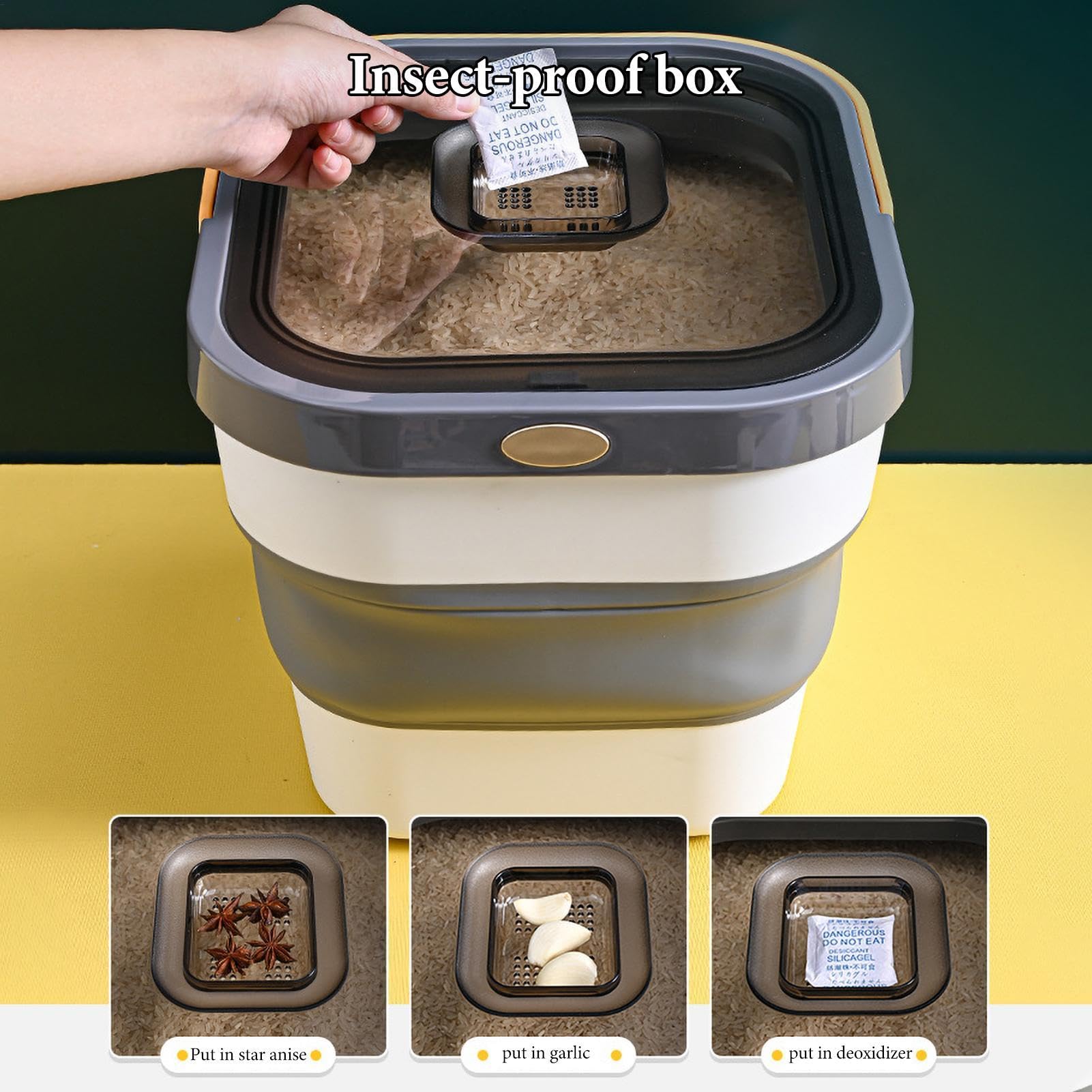 Contenitore ermetico per cibo per animali domestici, per cibo per cani e gatti, contenitore ermetico per alimenti, con coperchio, per snack, cereali, fagioli, riso, pellet