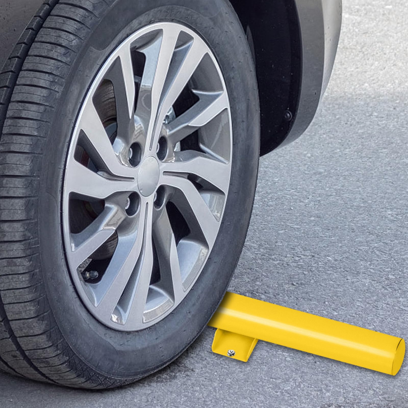 YRHome 180 x 13,5 x 9,5 cm Parking Lock Garagenstopper Parkplatzbegrenzer Anfahrschutz con tiras reflectantes tope para vehículo Radstopp Parkbegrenzung Parkplatzlimizung para garaje Einparkhilfe