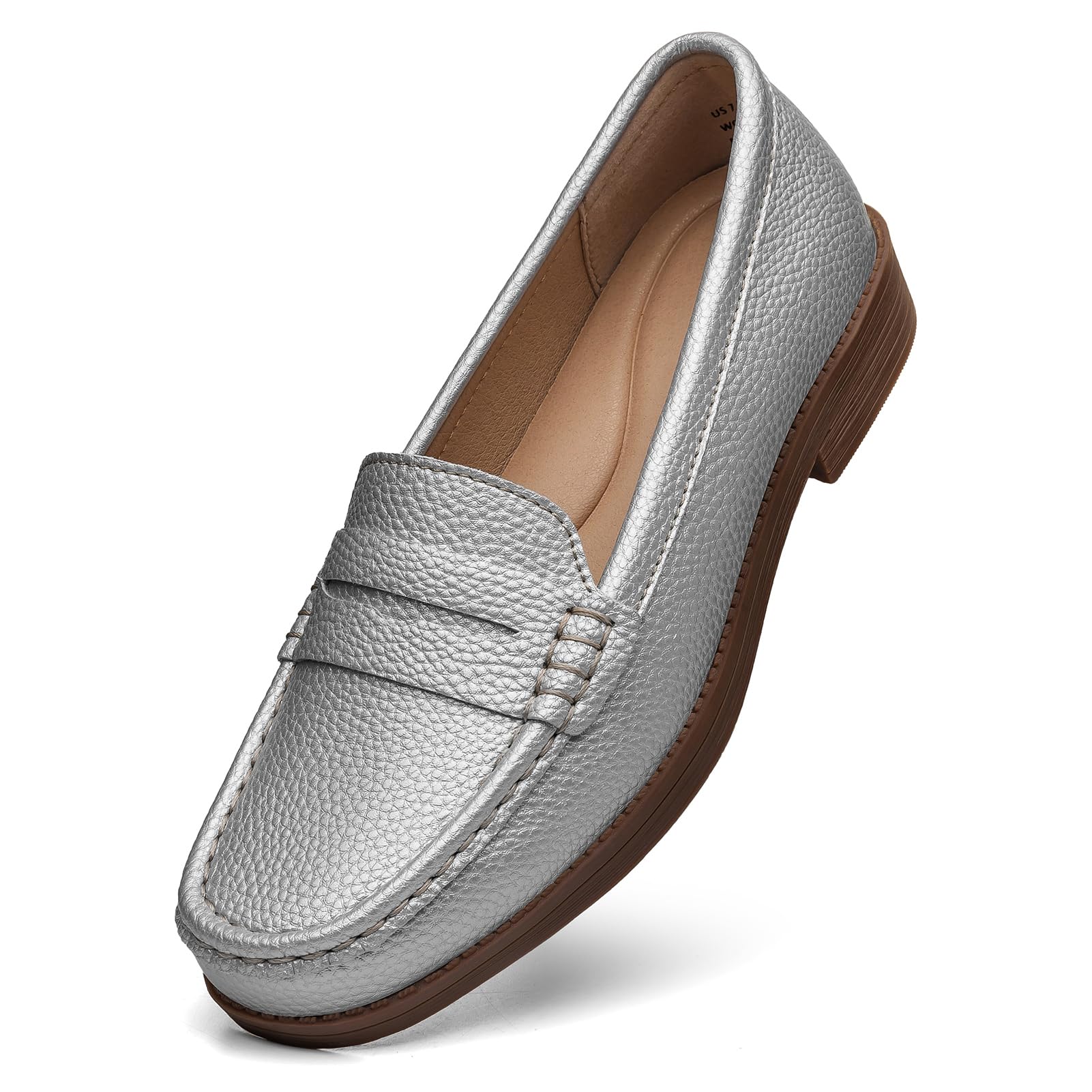Women's Comfortable Leather Penny Loafers Slip On Business Casual Dress Shoes Lightweight Office Work Flats Everyday Walking Shoes for Women — view 20