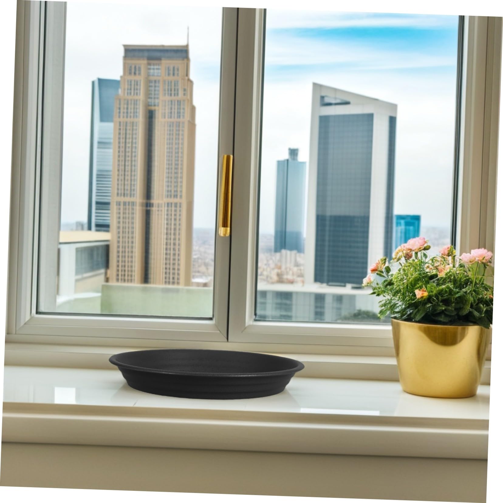 Toyvian Sottovaso Rotondo per Piante 5 Pezzi in Resina Nera