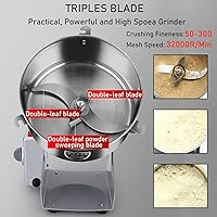 Vista 6 de Molinillo eléctrico de grano molinillo de maíz, molinillo de granos de especias de acero inoxidable para especias secas, nueces, café, arroz